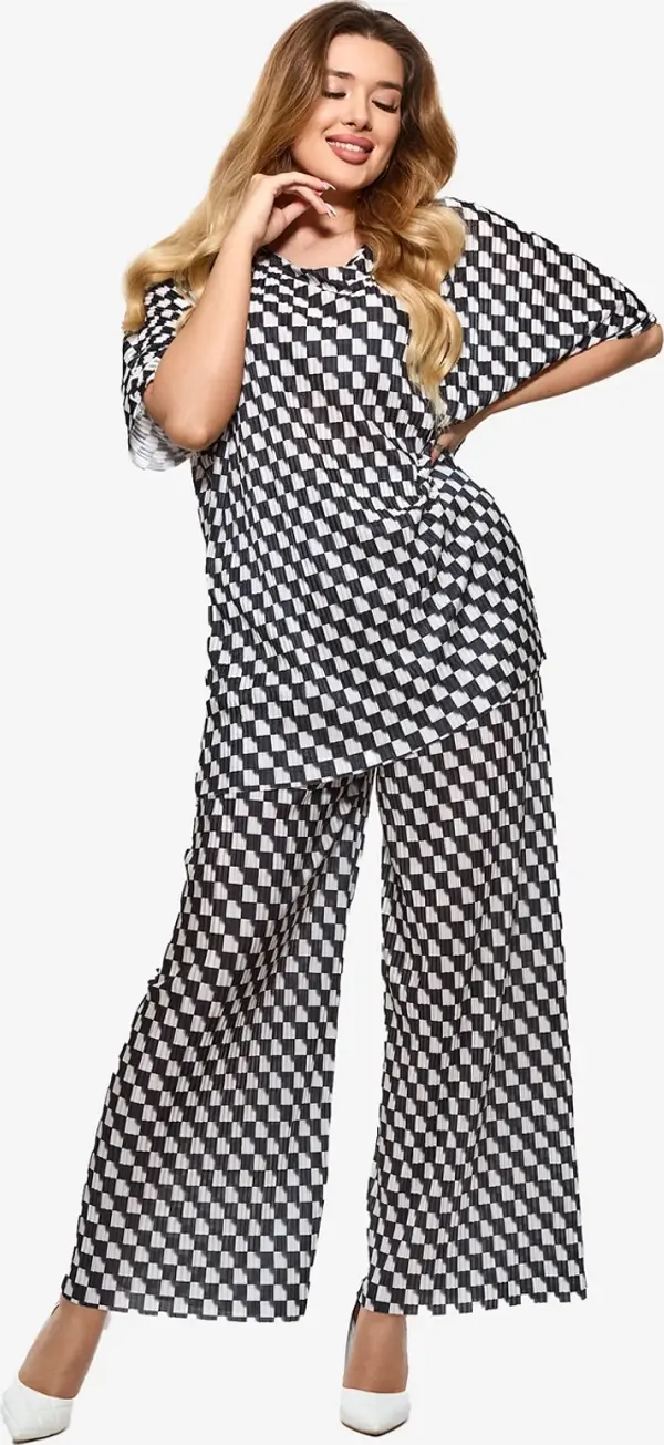 Resti Resti Black women's pleated patterned set - Clothing
