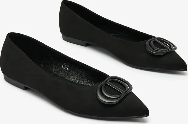 Resti Resti Black women's pointed-toe ballerinas with embellishment on the nose Tidita