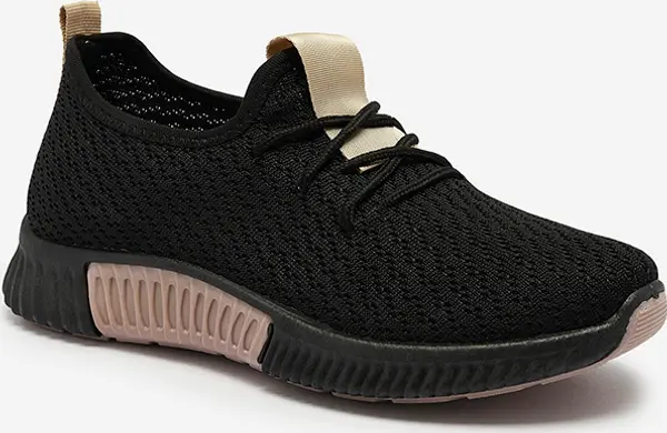 Resti Resti Black women's sports shoes with brown inserts Keteti - Footwear