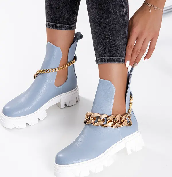 Resti Resti Blue women's boots with chain Tenkay - Footwear