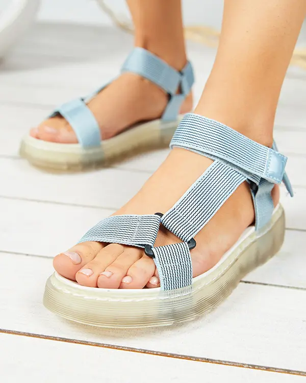 Resti Resti Blue women's Cinore velcro sandals - Footwear