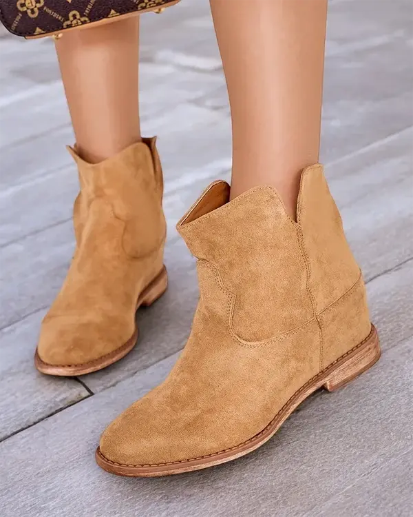 Resti Resti Boots cowboy style on covered wedge Blueston