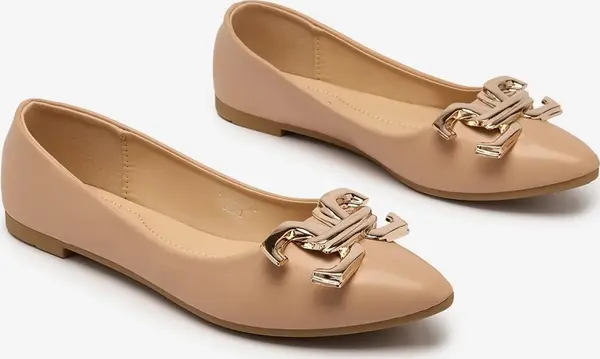 Resti Resti Bright pink women's ballerinas pointed toe with embellishment on the nose Figgda