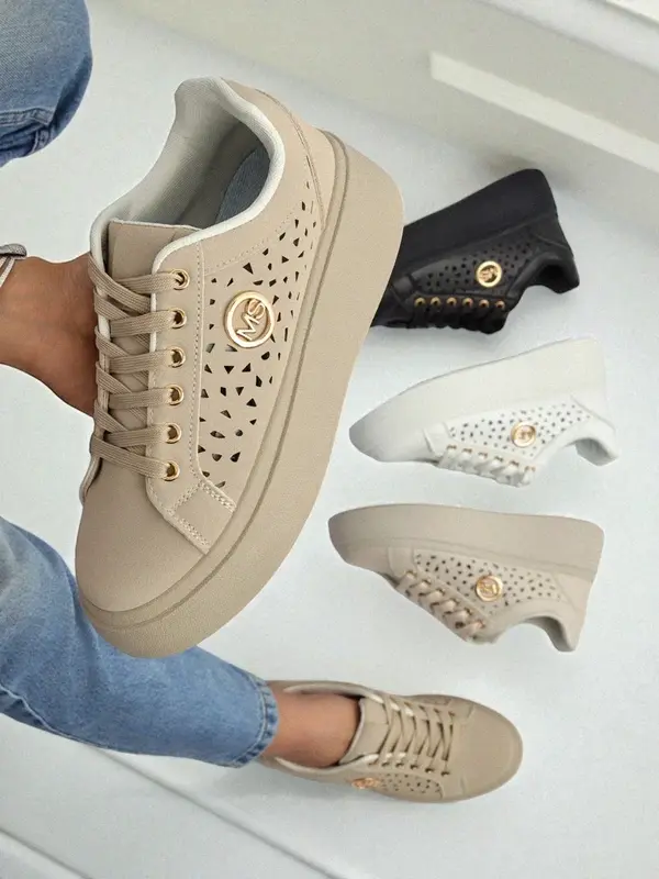 Resti Resti Cleo Ecru Platino – beige platform sneakers eco leather