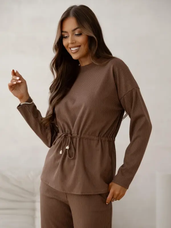 Resti Resti Cotton Women's ribbed sweater set