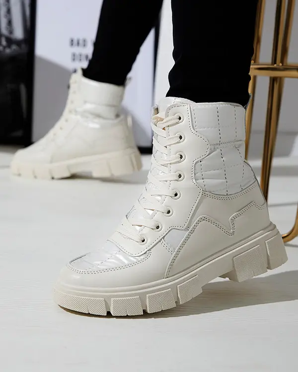 Resti Resti Cream women's non-insulated bagger boots Qertera- Footwear