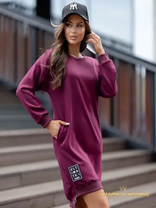 Resti Resti Gravity Core Sweatshirt Dress with Side Zipper