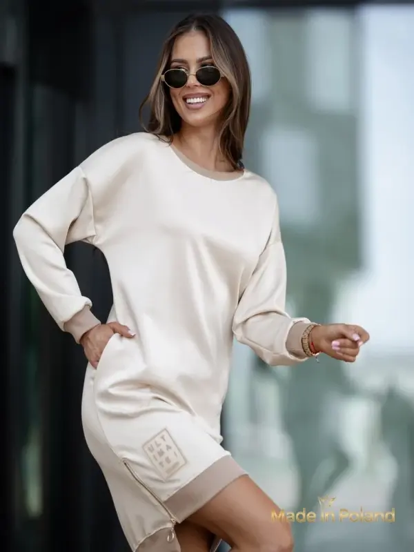 Resti Resti Gravity Core Sweatshirt Dress with Side Zipper