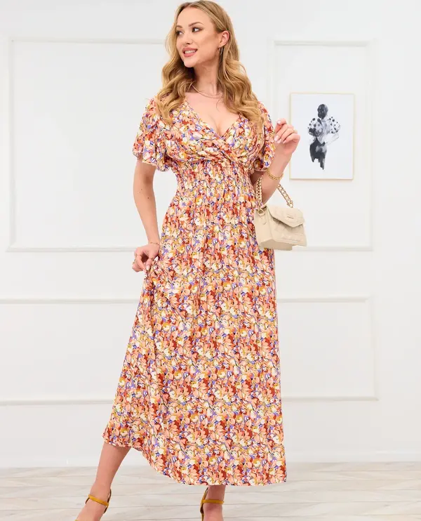Resti Resti Light brown women's floral maxi dress - Clothing
