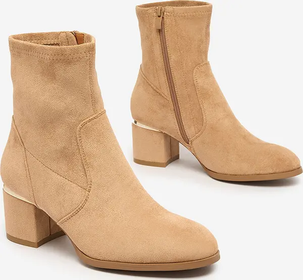 Resti Resti Light brown women's low stiletto boots Rejerra