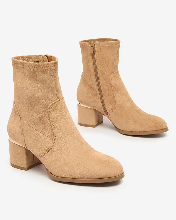 Resti Resti Light brown women's low stiletto boots Rejerra