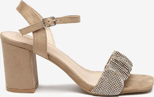 Resti Resti Light brown women's sandals on a post with Trieste cubic zirconias - Footwear