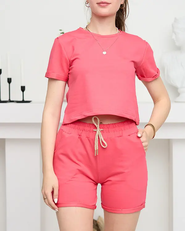 Resti Resti Neon Pink Women's Cotton Sports Sweat Set - Clothing