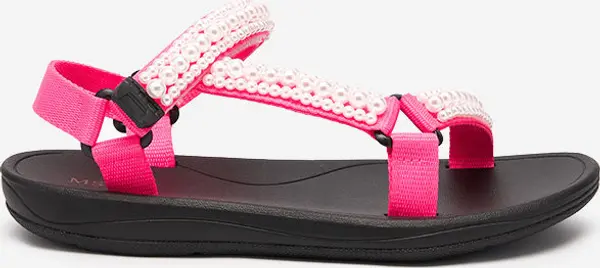 Resti Resti Neon pink women's sports sandals with Dotiss pearls- Footwear
