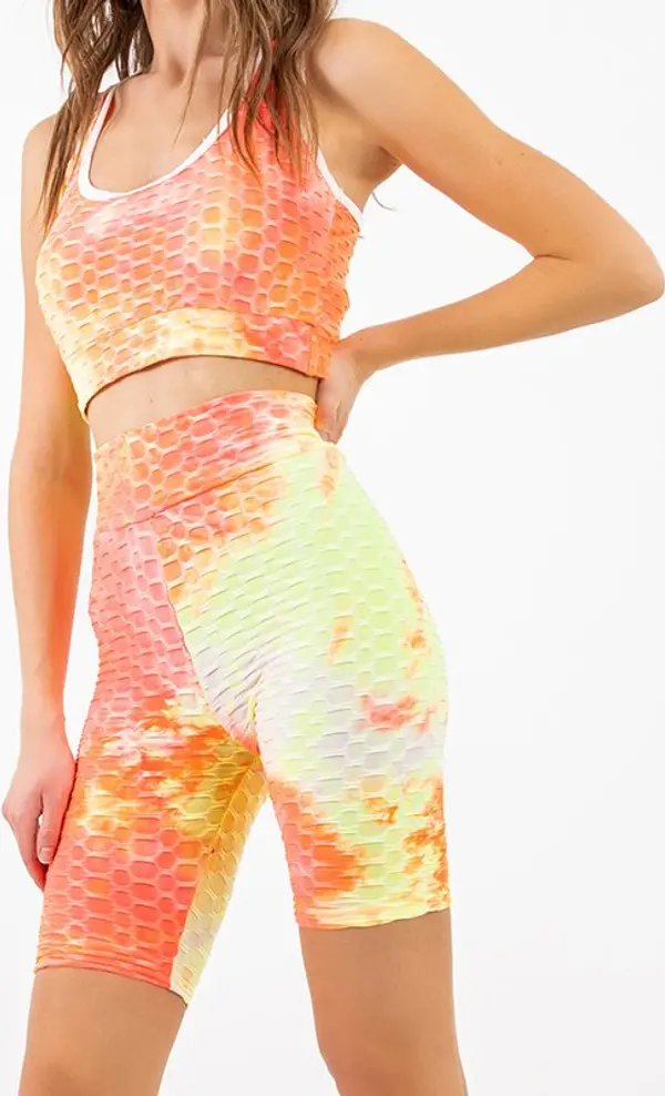Resti Resti Orange women's 2 piece tie dye sports set - Clothing