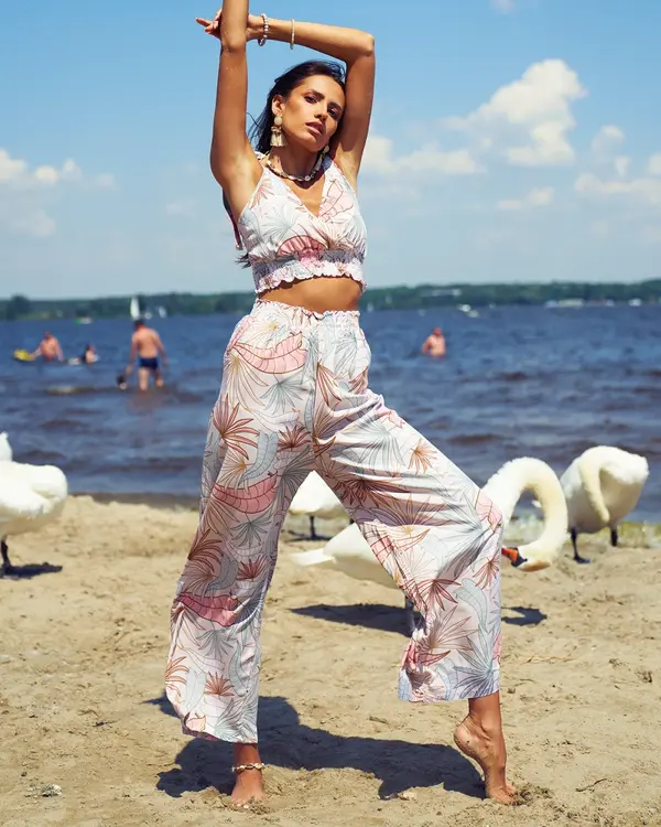 Resti Resti Patterned women's set in light pink