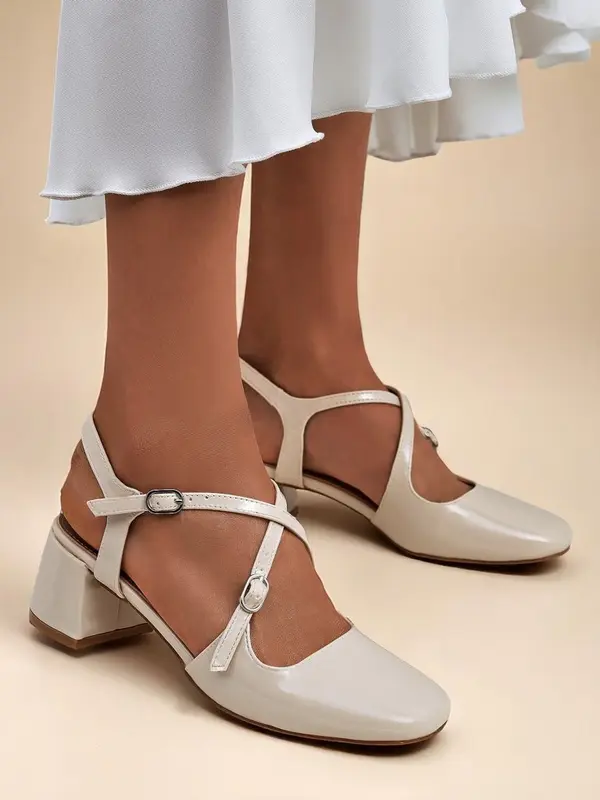 Resti Resti Royal Fashion Women's Lolita Low-Heeled Pumps with Decorative Straps