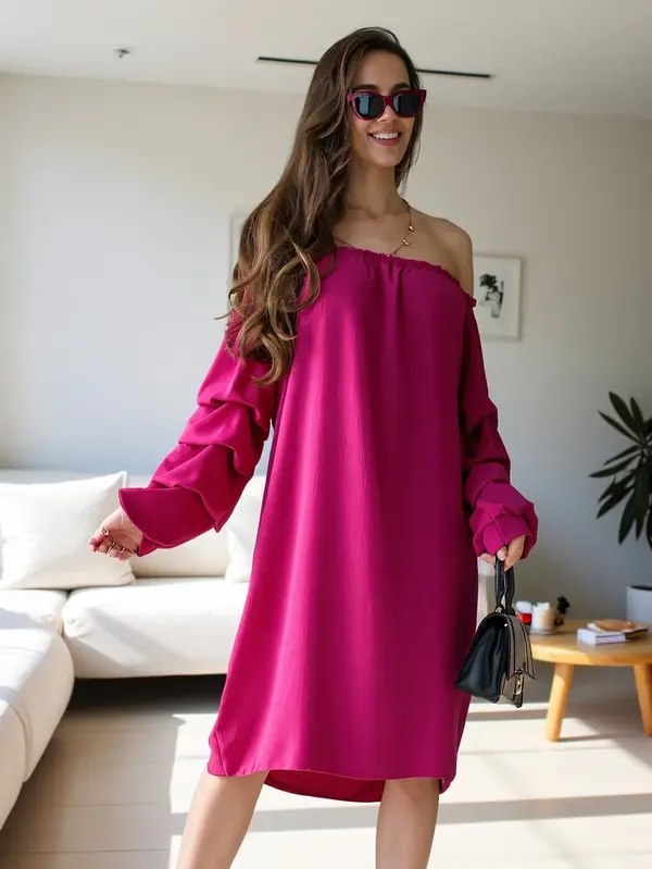 Resti Resti Smooth women's dress a'la Spanish with frills