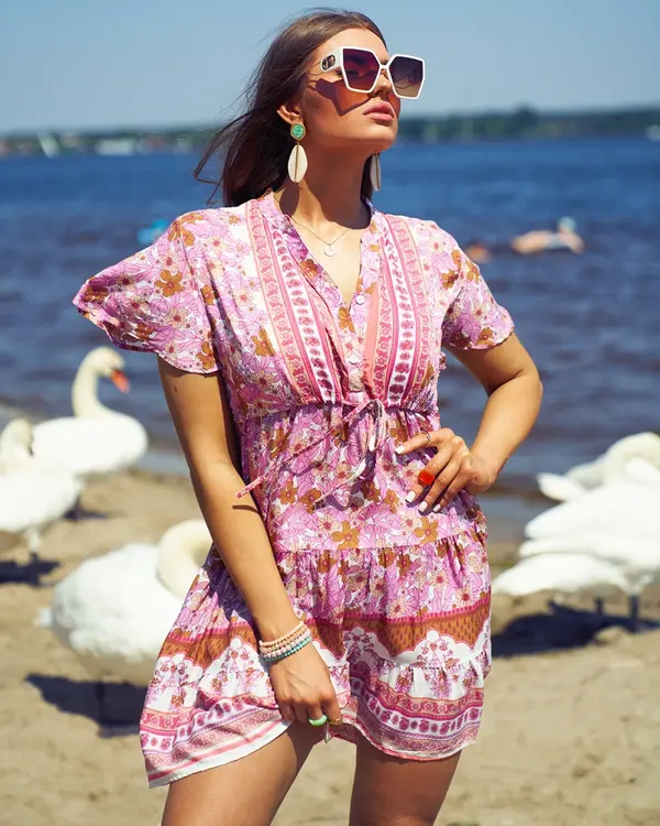 Resti Resti Summer pink women's short dress