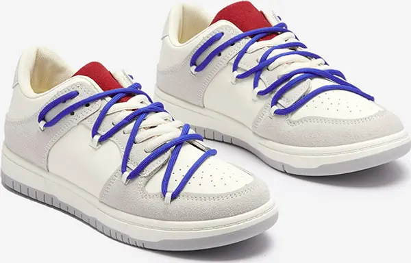 Resti Resti White-gray women's sports sneakers with navy blue laces Olierinc - Footwear