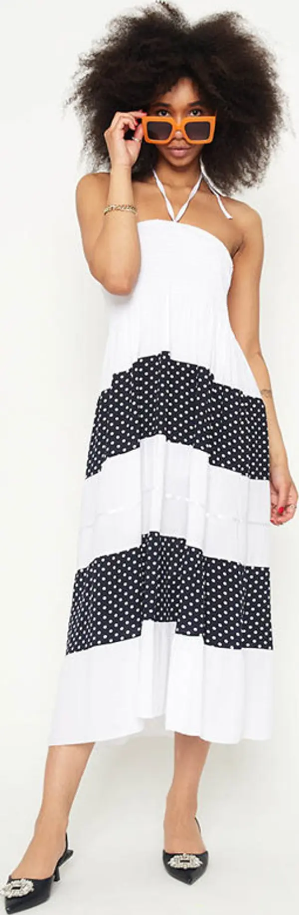 Resti Resti White polka dot maxi skirt PLUS SIZE - Clothing