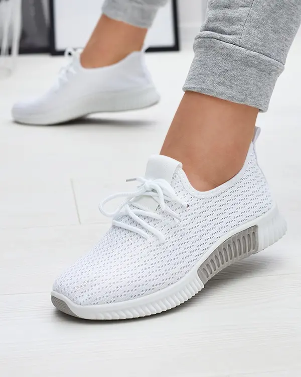 Resti Resti White women's fabric sports shoes Vobbu- Footwear