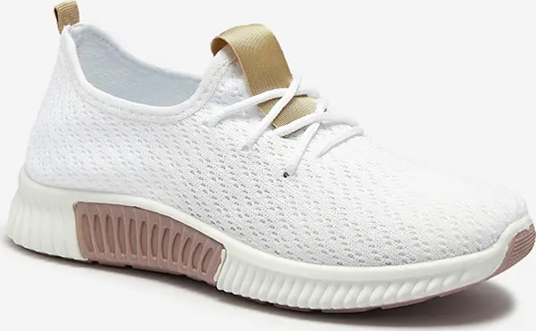 Resti Resti White women's sports shoes with brown inserts Kedeti - Footwear