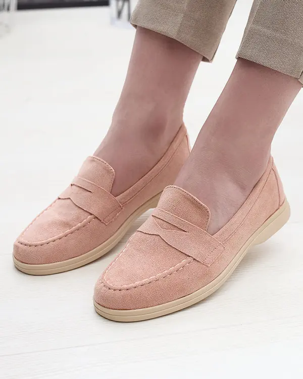Resti Resti Women's eco-suede moccasins in pink Daffer- Footwear