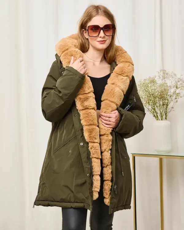 Resti Resti Women's green winter jacket PLUS SIZE - Clothing