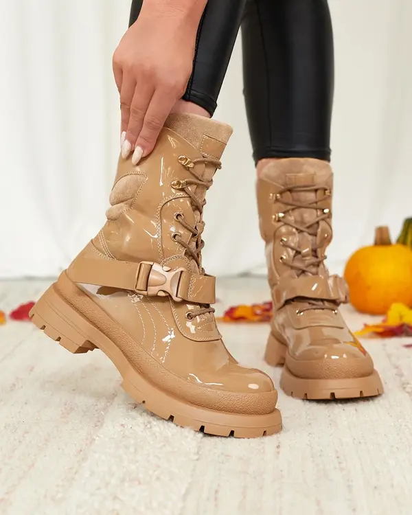 Resti Resti Women's lacquered boots in light brown Setogy