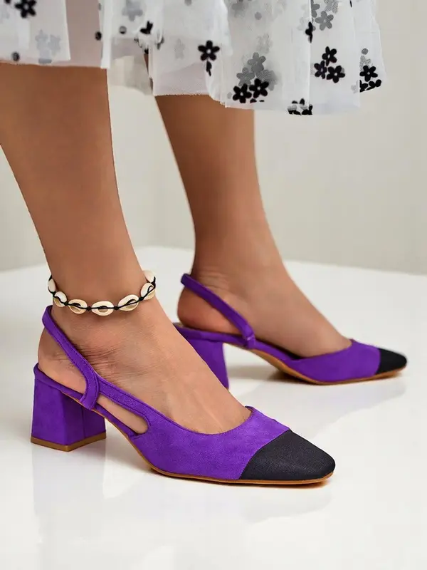 Resti Resti Women's Low Heel Pumps with Decorative Toe Eleganzo