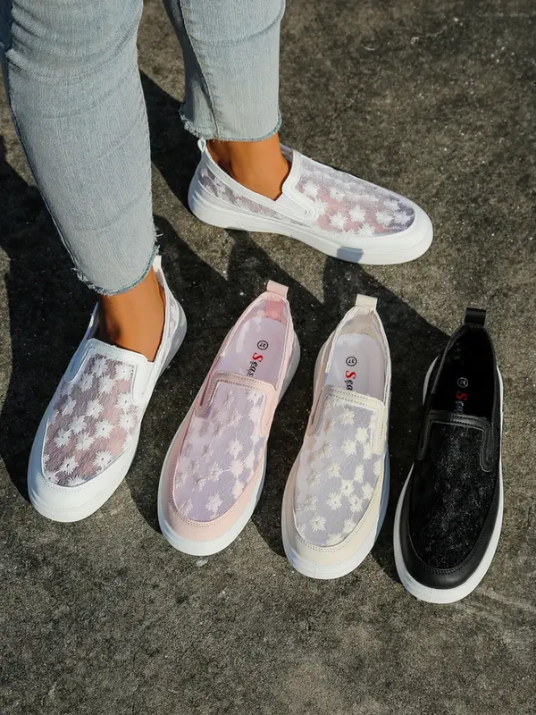 Resti Resti Women's mesh loafers with flowers Emzos