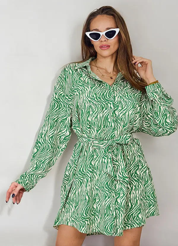 Resti Resti women's mini dress in a'la zebra pattern