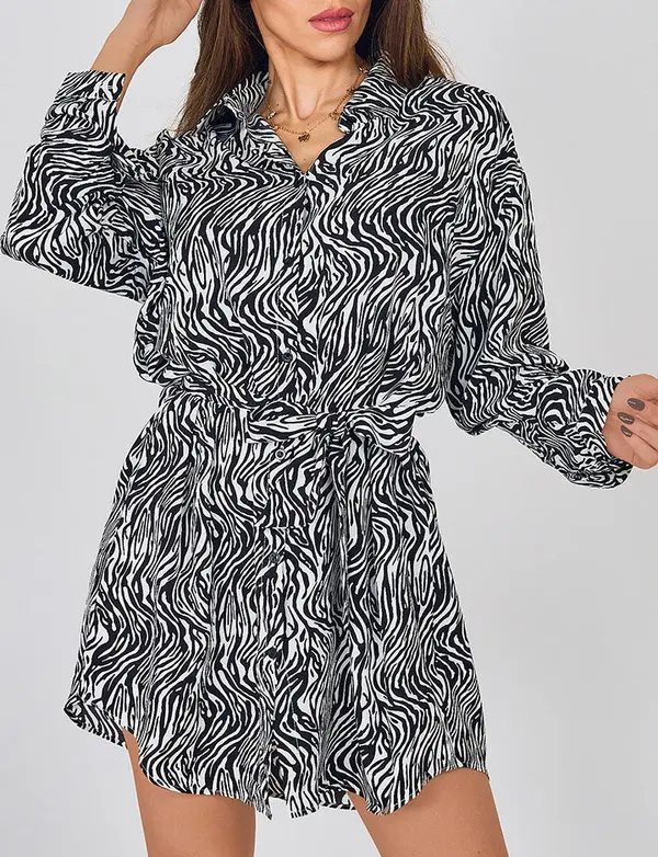 Resti Resti women's mini dress in a'la zebra pattern