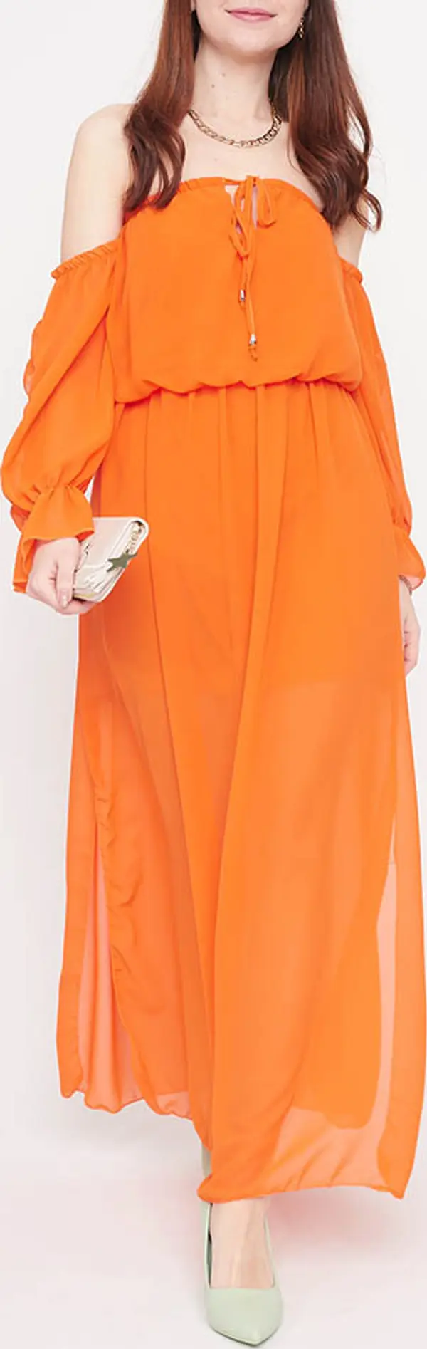 Resti Resti Women's orange maxi Spanish dress - Clothing