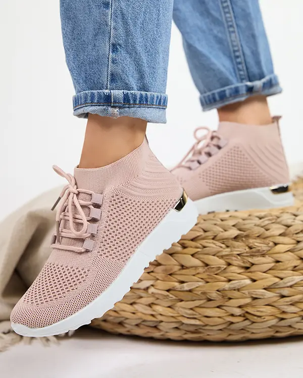 Resti Resti Women's Pink Bamggy Fabric Sports Shoes - Footwear