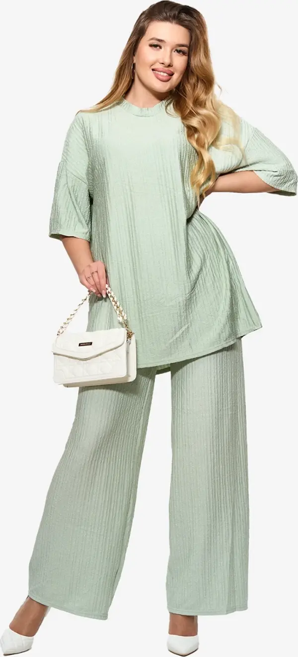 Resti Resti Women's ribbed set in mint color- Clothing