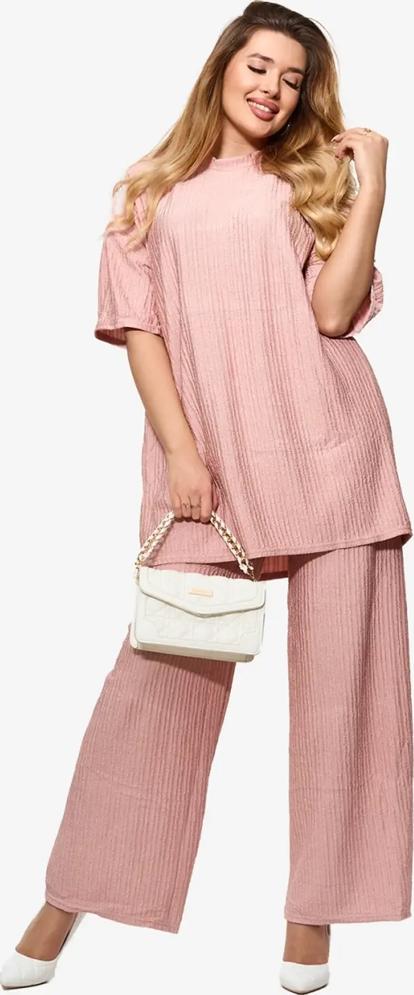 Resti Resti Women's ribbed set in pink- Clothing