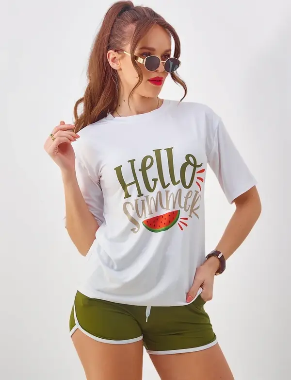 Resti Resti Women's sports set with t-shirt and shorts Hello Summer