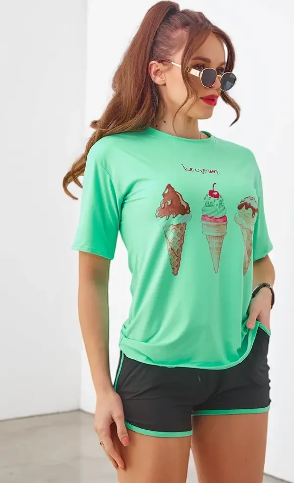 Resti Resti Women's sports set with t-shirt and shorts Ice Cream