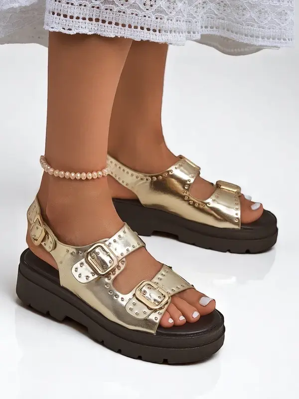 Resti Resti Women's Thick Sole Sandals with Rhinestones Rocky Chic