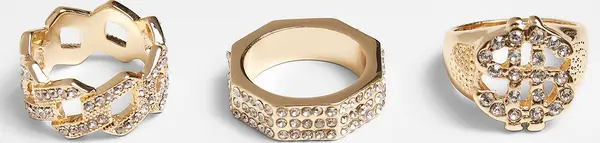 Urban Classics Rings - 3pcs - gold colors