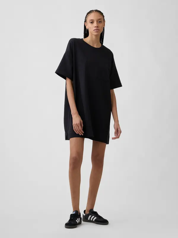 GAP Рокля GAP Oversize с лого и суитчър