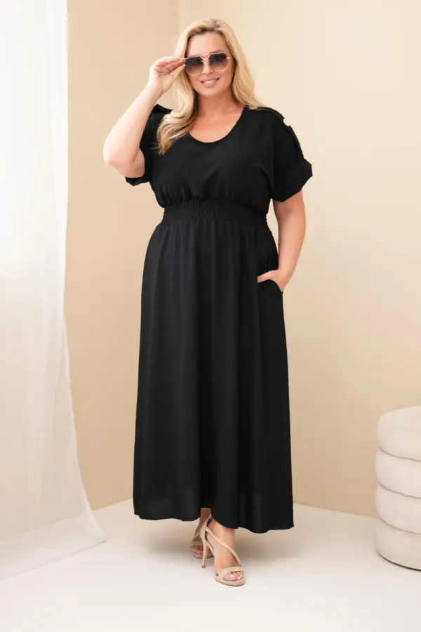 Kesi Włoski Рокля Kesi Plus Size Maxi с волани на талията