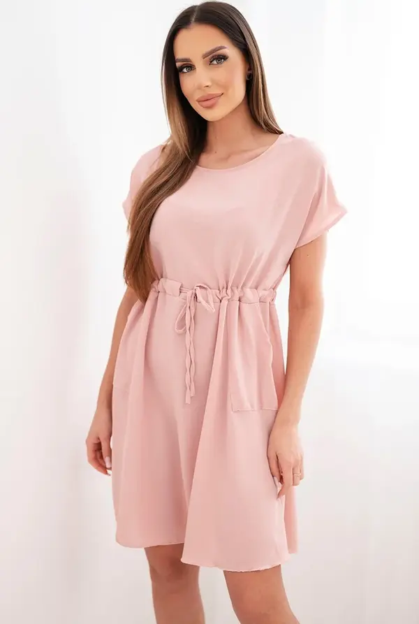 Kesi Włoski Рокля Kesi с къс ръкав и връзки на талията