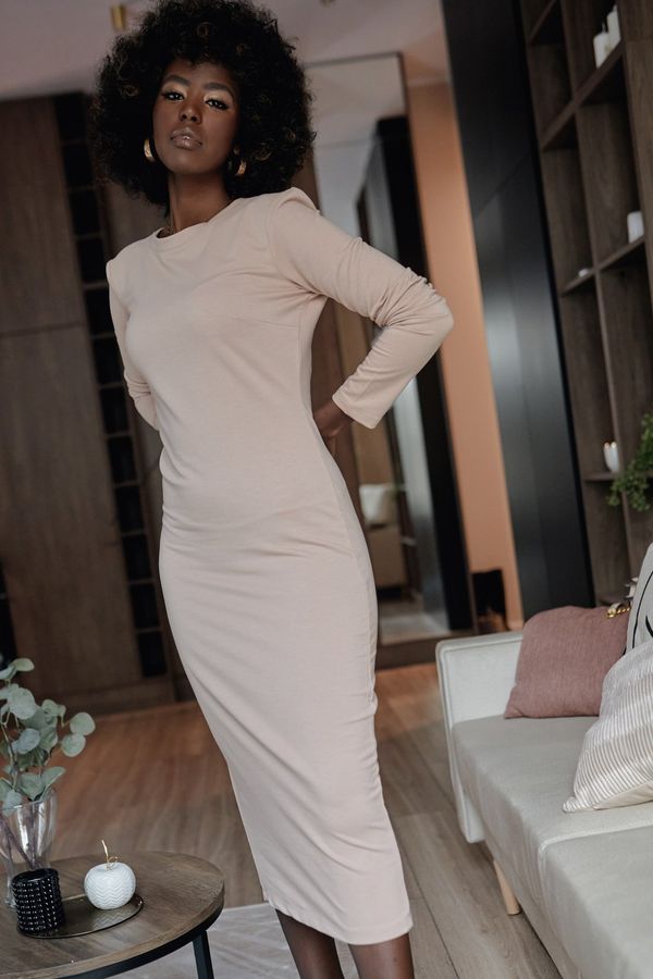 FASARDI Рокля молив с деколте на гърба, бежово