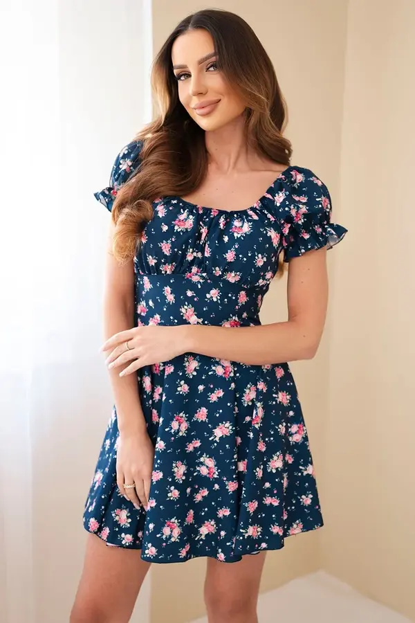 Kesi Włoski Рокля на флорален принт Kesi Włoski с волани и ръкави