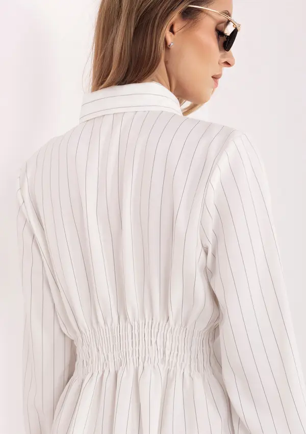 RUE PARIS Рокля в екрю с отворен гръб и яка