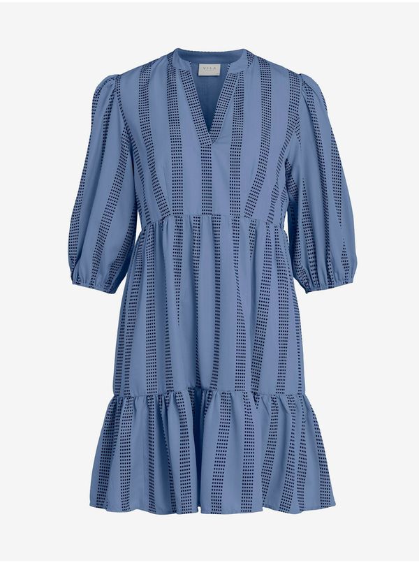 Vila Рокля в син десен с балон ръкави VILA Etna - Жени