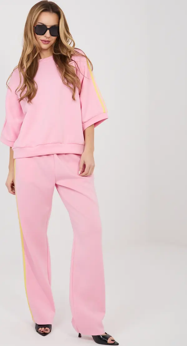 RUE PARIS Розов дамски комплект, изработен от мек материал